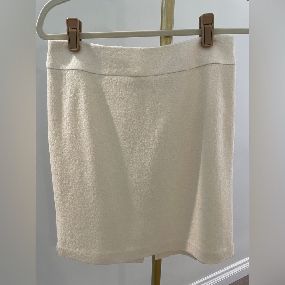 Banana Republic Off-White Wool Pencil Skirt